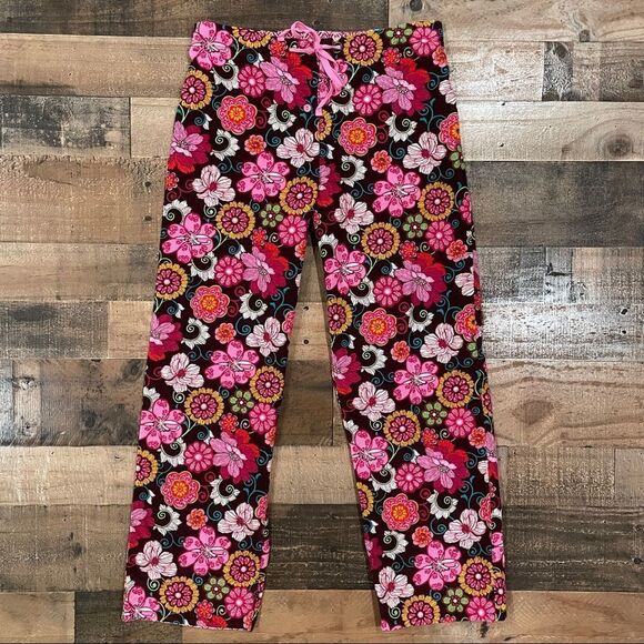 Vera Bradley Floral Print Corduroy Pajama Lounge Pants Size Small - Picture 2 of 11